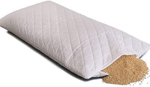 GIRAFFENLAND Bio-Hirsekissen 40x80cm Steppware weiß, direkt befüllt | Stütz Kopfkissen | fest & formstabil