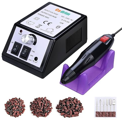 Elektrisch Nagelfräser, Elektrische Nagelfeile Set 20000 u/Min Maniküre Pediküre Elektrisch für Nagelstudio Persönliche DIY-Maniküre (Schwarz)