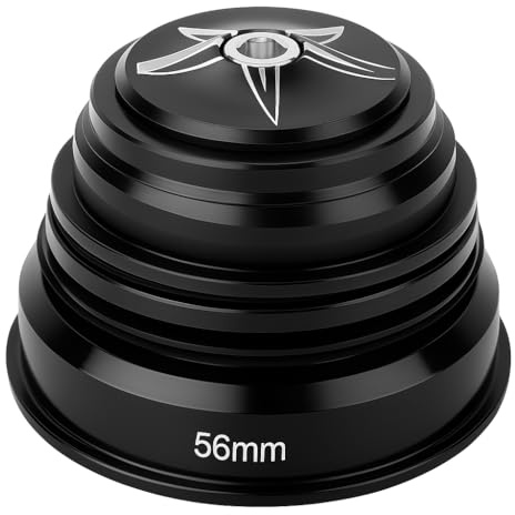 Auricolare per Bici Conico 44-56mm in Lega di Alluminio per Bici Forcella Anteriore Stelo Auricolare per Bicicletta Sostituzione Auricolare(Nero)