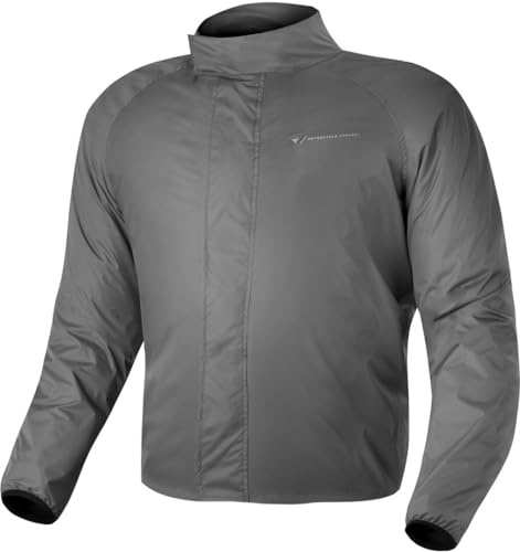 Shima RAINSHELL Giacca Antipioggia da Uomo - Giacca impermeabile - Antipioggia Impermeabile con borsa per il trasporto (Grigio, XXL)