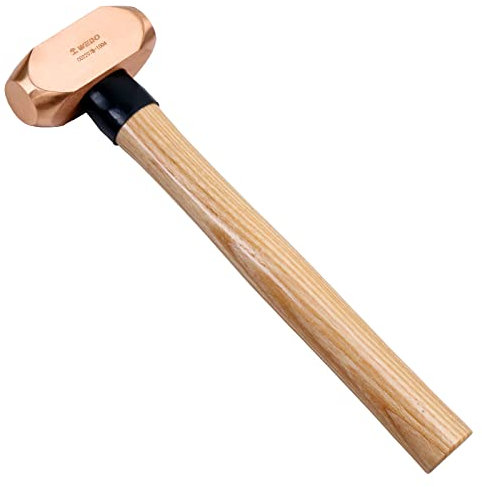 WEDO BR2107B Massette européenne avec manche en bois Tête plate en laiton 800 mm Poids de la tête 15 lb