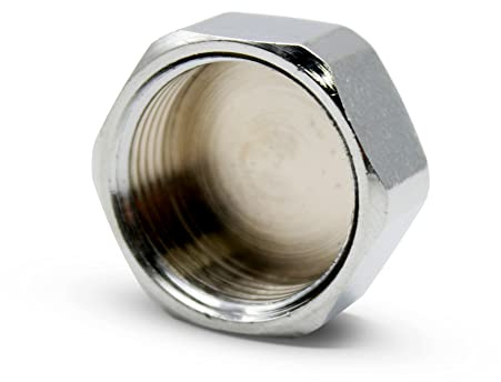 DOJA Barcelona | Bouchon Femelle 12x17 | Raccord Plomberie 3/8’’ | Hexagonal | Laiton Chrome | Plomberie Outillage pour Chauffage et Climatisation, Radiateur, Robinet Recuperateur d Eau de Pluie