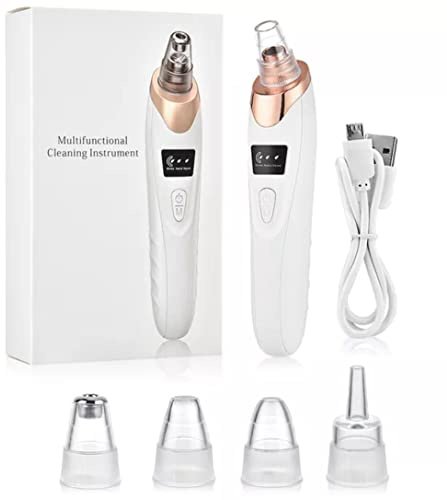 Electric Blackhead Remover Vacuum Acne Cleaner Black Spots Removal Facial Deep Cleansing Pore Cleaner Machine Skin Care Tools, White, 1 count (Pack of 1)