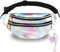 1 Gürteltasche Kinder Mädchen Bauchtasche Mädchen Bauchtasche Damen Glitzer Kinder Bauchtasche Mit Mode Wasserdicht Fügen einen Schmetterlings Schlüsselanhänger hinzu Holographic Jugendliche Silber
