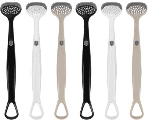 Adorila 6 Pack Tongue Brush and Scraper, Tongue Cleaner for Adults, Tongue Scraper Cleaner for Oral Hygiene and Fresh Breath