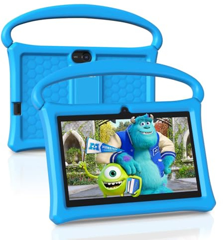 BAKEN Kids Mini Tablet, 7 inch Android Tablet for Kids with 4GB(2+2 Expand) Ram 32GB ROM, EVA Shockproof Case, Eye Protection IPS Screen, Premium Parent Control Pre-Installed Educational APP(Blue)