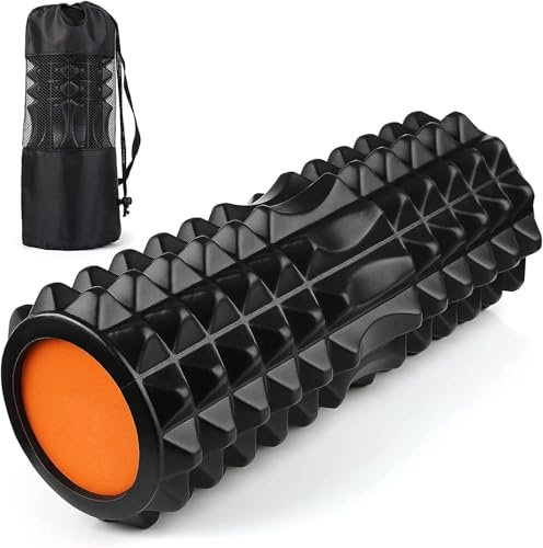 Faszienrolle Set, Faszienrolle zur Schmerzlinderung, zum Faszien Training von Muskeln, Bindegewebe, Massage von Rücken und Beinen, Fitness-rolle für Unterwegs, im Büro, Fitnessstudio und auf Reisen,A