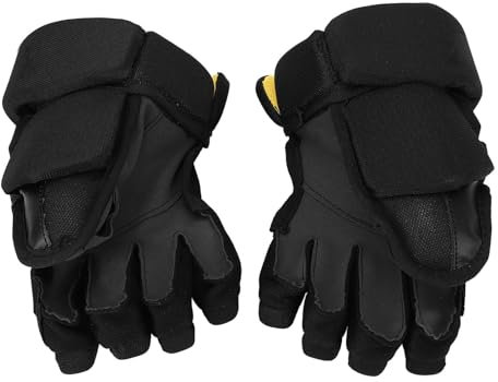cardyven 1 par de Guantes de Hockey sobre Hielo, Transpirable con el Dedo con el Dedo de la Tela de Nylon de Nylon Guantes de Hockey de Espuma para Jugadores de Hockey (27.94cm / 11 Pulgadas)