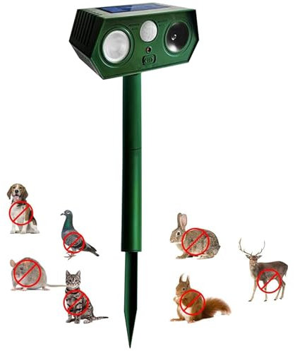 Répulsif solaire pour chat pour jardin, répulsif pour chats pour l'extérieur, peut repousser efficacement les chats, oiseaux, renards, ratons laveurs, lapins et rongeurs (1)