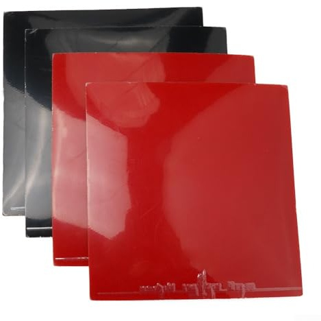 Table Tennis Rubber Sheet Hard Sponge 2.2mm Thickness Reverse Type Attack Speed Ping/Pong Racket Rubber Replacement 39 Hardness Set Of 4 Red Black