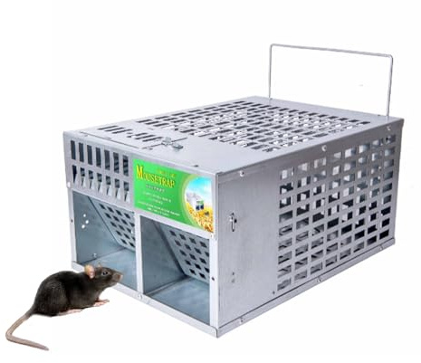 MUNEFE Trappola per Topi, Trappola per Gabbie Vivi Riutilizzabile per Uso Domestico, Catcher per Ratti Continuo a Doppia Porta per Piccoli Animali da Interno ed Esterno