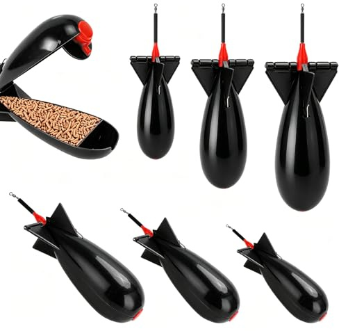 Seconero 3 Pièces Spod Bomb Pêche Carpe, Amorceur Carpe, S M L, Noir