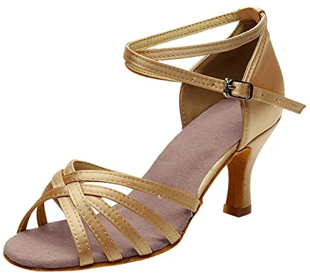 Escarpins à talon élégant pour femme - Sandales d'été à talons hauts - Sandales romaines élégantes - Grande taille - Chaussures de soirée - Chaussures de danse standard et latine, O Kaki, 39 EU