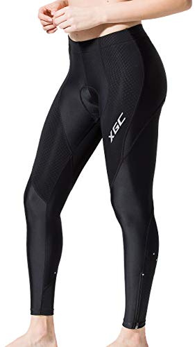 XGC Women's Long Cycling Pants Trousers Bike Pants Trousers Tights Legging with High-Density High-Elasticity and Highly Breathable 4D Sponge Padded