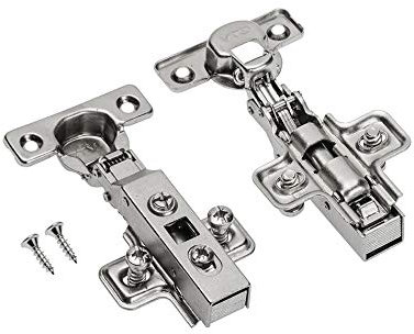 GTV 10 pcs x Ø 26 mm 90 Degree Soft Close Full Overlay Cabinet Door Hinges (Polished or Brushed Steel)