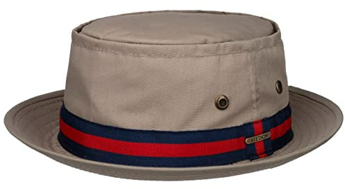 Stetson Classic Band Pork Pie Stoffhut Herren - Sommerhut mit Ripsband - UV-Schutz-Hut - Frühling/Sommer beige L (58-59 cm)
