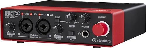 Steinberg UR22C 2x2 USB 3.0 Audio Interface mit Cubase AI und Cubasis LE, rot