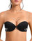 YANDW Multiway Strapless Push Up Bra Super Padded Add 2 Cup Support with Transparent Straps Underwire Lace Demi BHS, Black/White, 42B