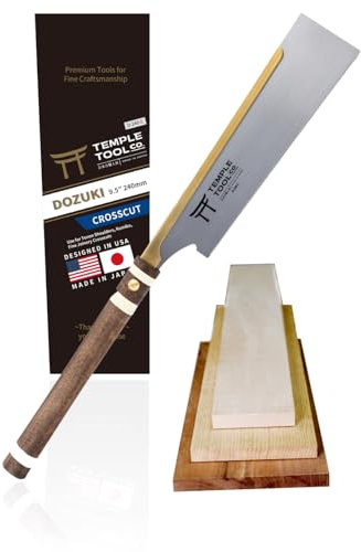 Temple Tool Co. - Sierra de tracción japonesa - Crosscut 9.5 - Sierra de mano para cortes transversales de carpintería, Kumiko, hombros de espiga