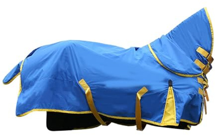Sharplace Couverture de Soins pour Chevaux Couverture de Pluie pour Chevaux Vêtement de Cheval imperméable et Coupe-Vent Vêtements d'hiver Chauds pour Chevaux, Blue M