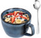 Wisebom 700 ML Suppentassen mit Henkel, Kaffeetasse Groß Suppentassen Kaffee Tasse Suppenschüssel Müslischalen mit Henkel Kaffeebecher Runder Löffel für Milchdesserts Haferflocken, Mikrowellengeeignet