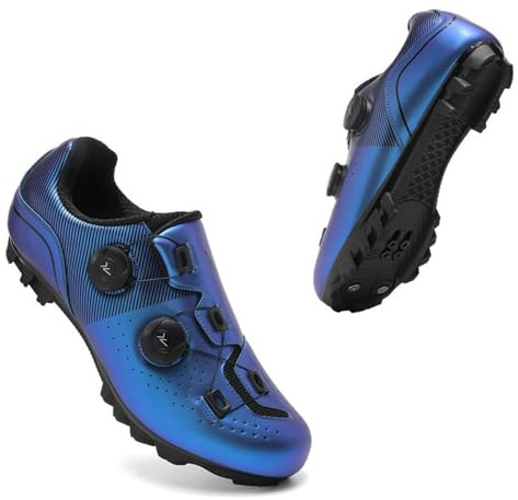 Mateju Chaussure de Cyclisme VTT Homme Femme avec Cale, Unisexes Respirantes Chaussure VTT Compatibles SPD de Vélo Route en Plein Air Sneakers -Modèle A5