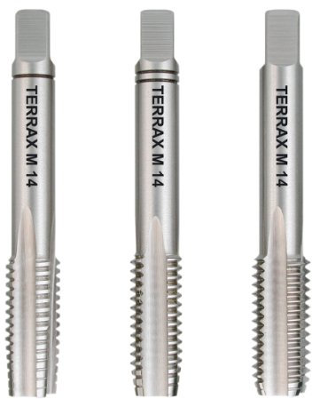 TERRAX by RUKO Handgewindebohrer Satz DIN 352 Geschliffen M14