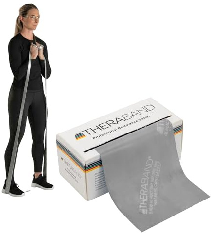 THERABAND Resistance Band, Exercise, Physical Therapy, Workout, Silver