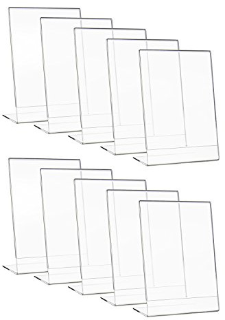 HMF 46934 bordstativ i akryl sned | 10 stycken | DIN A4 stående format | glasklar