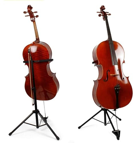 Ejoyous Soporte para Violonchelo y Violín, Plegable Trípode de Altura Ajustable, Acero Inoxidable, 4/4