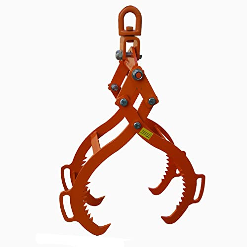 Pinzas de elevación de troncos de 28/32 pulgadas, pinzas de elevación de troncos de 4 garras de acero sólido resistente, pinzas giratorias de acero para arrastre de troncos (32 pulgadas)