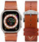 Eternel – Logan Vintage Armband sagenhaft – Kompatibel mit allen Apple Watch Modellen – 45/46mm – Handgefertigt in Frankreich – Pflanzlich gegerbtes Leder – Miel – Adapter in titane ultra