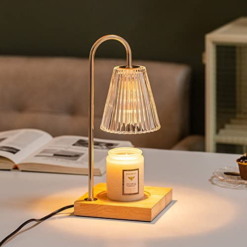 Topchances Vela de fusión de luz eléctrica lámpara de fusión de cera ajustable con bombilla titulares de velas aromáticas para el hogar oficina dormitorio sala de estar regalo (B transparente)