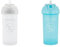 Twistshake Baby-Trinkbecher Mit Strohhalm - 2x 360ml |2-Pack|Auslaufsichere Trinkflaschen | Auslaufsichere Trinkbecher Für Kleinkinder | BPA-Freier Becher | Trainings-Trinkbecher Für Kinder |Weiß Blau