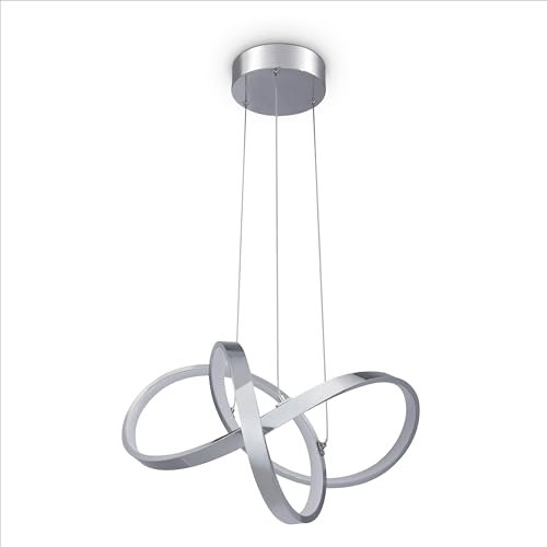 Paco Home Pendelleuchte Esstisch Lampe Deko Wohnzimmer LED Hängelampe Schlafzimmer Pendellampe Esszimmer Modern Stylisch, Lampenart:Typ 3, Farbe:Chrome - Weiß