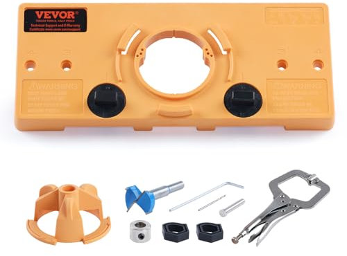 VEVOR Türscharnier-Lochöffner Türscharnier Schlitz Locator 35/26 mm Türscharnier, Türscharnier Vorlage Jig Set mit Halteklammer, Verdeckte Scharnierlehre, Positionierung, Bohren, Schlitzer