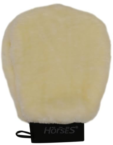 Horses Guanto Grooming Teddy, Accessori per la Cura del Cavallo, Resistenti, Ergonomici e Sicuri (Beige, Unica)