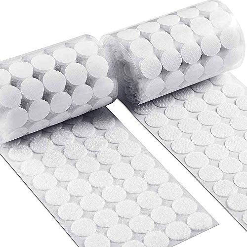 500/1000Pcs(250/500 Pair) 10mm Diameter Sticky Back Coins Hook & Loop Self Adhesive Dots Tapes,Self Adhesive Dots Loop Tapes for DIY Crafts Office Classroom