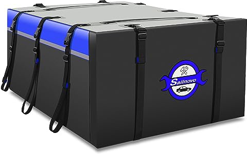 Sailnovo Dachgepäckträger, 20 Kubikmeter PVC, wasserdichte Softshell-Autodachgepäckträger, inkl. Anti-Rutsch-Matte, Fahrzeugoberseite mit/ohne Dachgepäckträger-Querstange