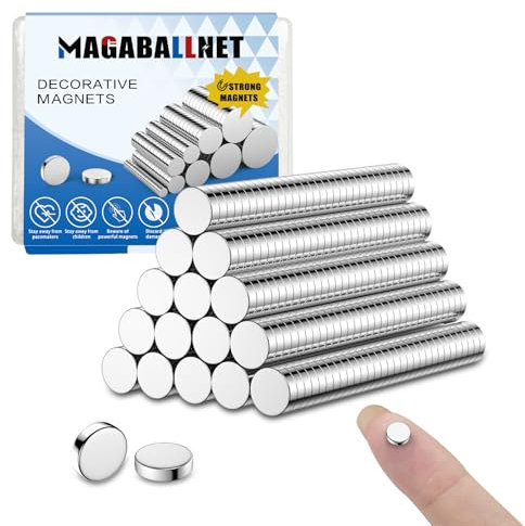 MAGABALLNET 100 pcs calamite potenti, magneti neodimio 5 * 2mm, calamite piccole rotonde in terre rare, magneti frigorifero, magneti per lavagne bianche, magneti piatti