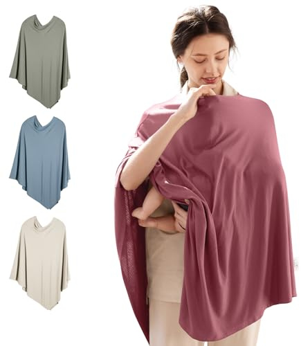 BubblePanda Rayon Made from Bamboo Nursing Cover for Baby Breastfeeding,360° Full Privacy Soft & Breathable Breastfeeding Covers Up for Women,Machine Washable Nursing Shawl,Stretchy Carseat Cover