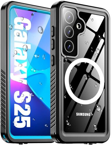 Oterkin Magnetic for Samsung Galaxy S25 Case Waterproof,[IP68 Underwater][MagSafe Compatible] Built-in Camera & Screen Protector[360°Full Body Sealed] Dustproof Shockproof Case for Galaxy S25, Blue