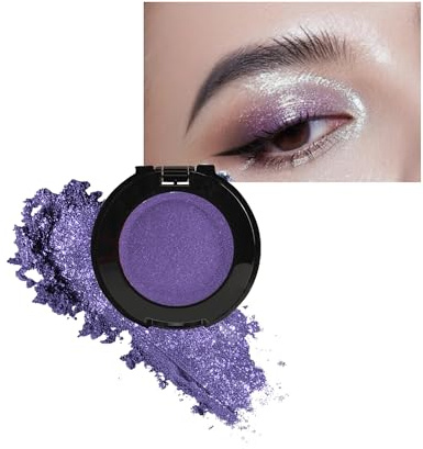 Ombretto glitterato, viola a lunga durata, ombretto glitterato, impermeabile altamente pigmentato, facile da appendere, in metallo scintillante tavolozza per trucco donna, con specchio applicatore-10
