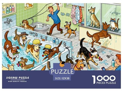 Pet Shop Area lavaggio cani Puzzle in Legno Impermeabile Puzzles Da 1000 Pezzi Regali Per Adulti Sfidanti E Rompicapo Giochi Di Impegnativi