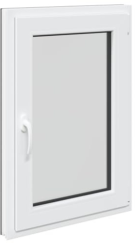 Ventana de sótano Manual RISOR Antracita 60x80 cm PVC y Vidrio, Diseño de Ventana Moderna para sótanos, Vidrio PVC Duradero, eficiente energéticamente, Aislamiento térmico, insonorizada