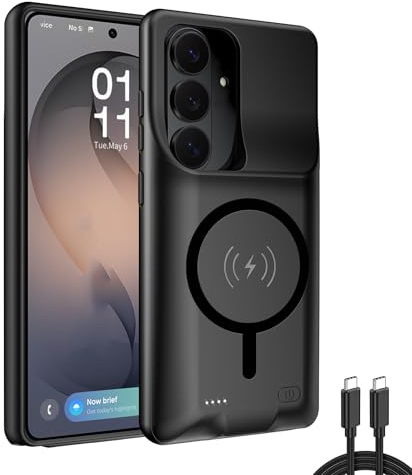 Fraternize - Carcasa para Samsung Galaxy S25 FE, 10000mAh cargador portátil batería externa recargable magnética carga inalámbrica de protección de emergencia extendida carga externa
