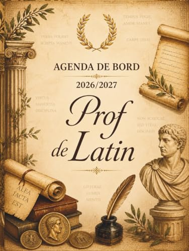 Agenda de bord professeur de latin 2026-2027 : Cahier relevé de notes, pour 13 classes de 38 élèves | Carnet de bord prof latin 2026 2027, Planning ... Planificateur de cours semainier | Format A4.