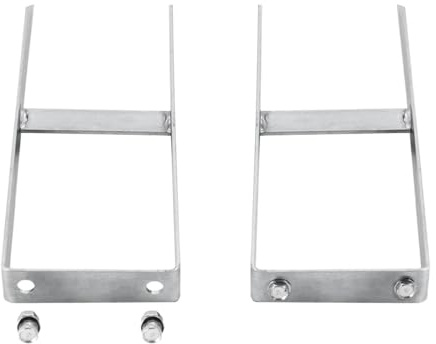 Set di 2 supporti per pali per recinzione in WPC, 7 x 7 cm, manicotto da terra da 40 cm, in acciaio zincato per il fissaggio dei pali nel calcestruzzo