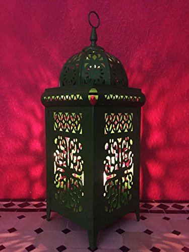 Orientalische Laterne aus Metall Safiye 41cm | orientalisches Windlicht | Marokkanische Metalllaterne für draußen als Gartenlaterne, oder Innen als Tischlaterne | Marokkanisches Gartenwindlicht