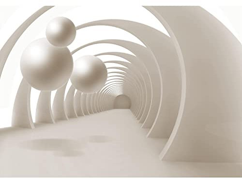 Runa Art Papier peint intissé 3D Abstrakt 352 x 250 cm Toison Mur XXL Tableaux Muraux Tapisserie Photo Décoration Murale Salon Chambre beige 9215011b